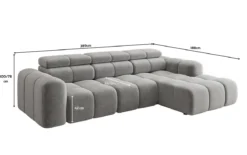 Designer Ecksofa Mia mit elektrischer Sitzerweiterung in Chenille