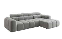 Designer Ecksofa Mia mit elektrischer Sitzerweiterung in Chenille