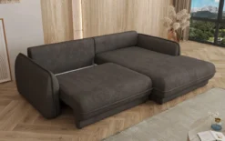 Designer Ecksofa Mojave II Stoff mit Schlaffunktion und Stauraum