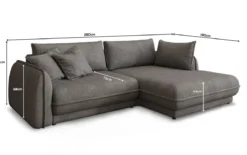 Designer Ecksofa Mojave II Stoff mit Schlaffunktion und Stauraum