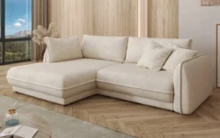 Designer Ecksofa Mojave II Stoff mit Schlaffunktion und Stauraum