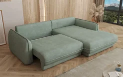 Designer Ecksofa Mojave II Stoff mit Schlaffunktion und Stauraum