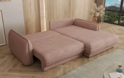 Designer Ecksofa Mojave II Stoff mit Schlaffunktion und Stauraum