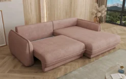 Designer Ecksofa Mojave II Stoff mit Schlaffunktion und Stauraum