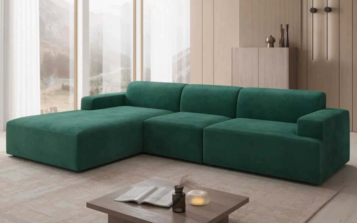 Designer Ecksofa Monza Maxi in Samt
