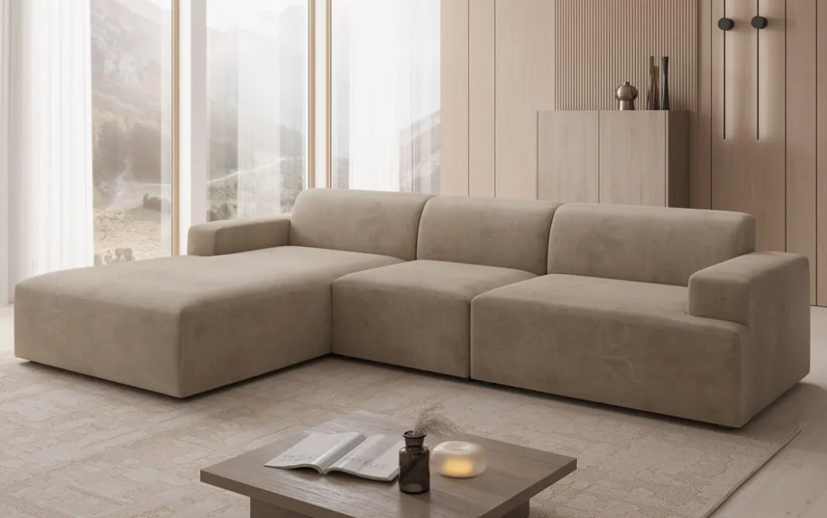 Designer Ecksofa Monza Maxi in Samt