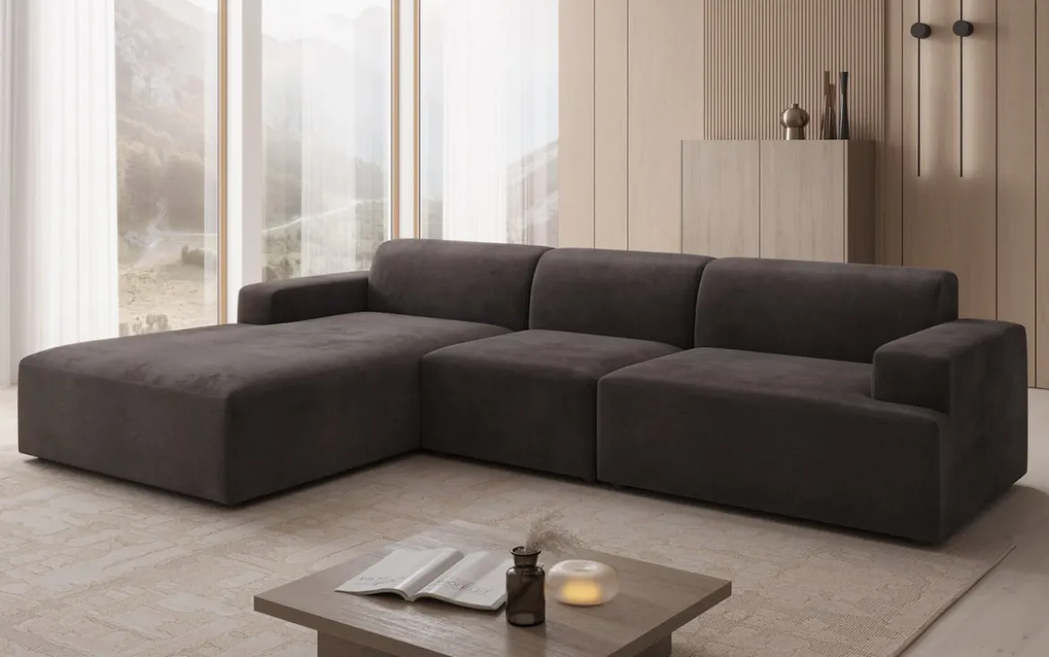 Designer Ecksofa Monza Maxi in Samt