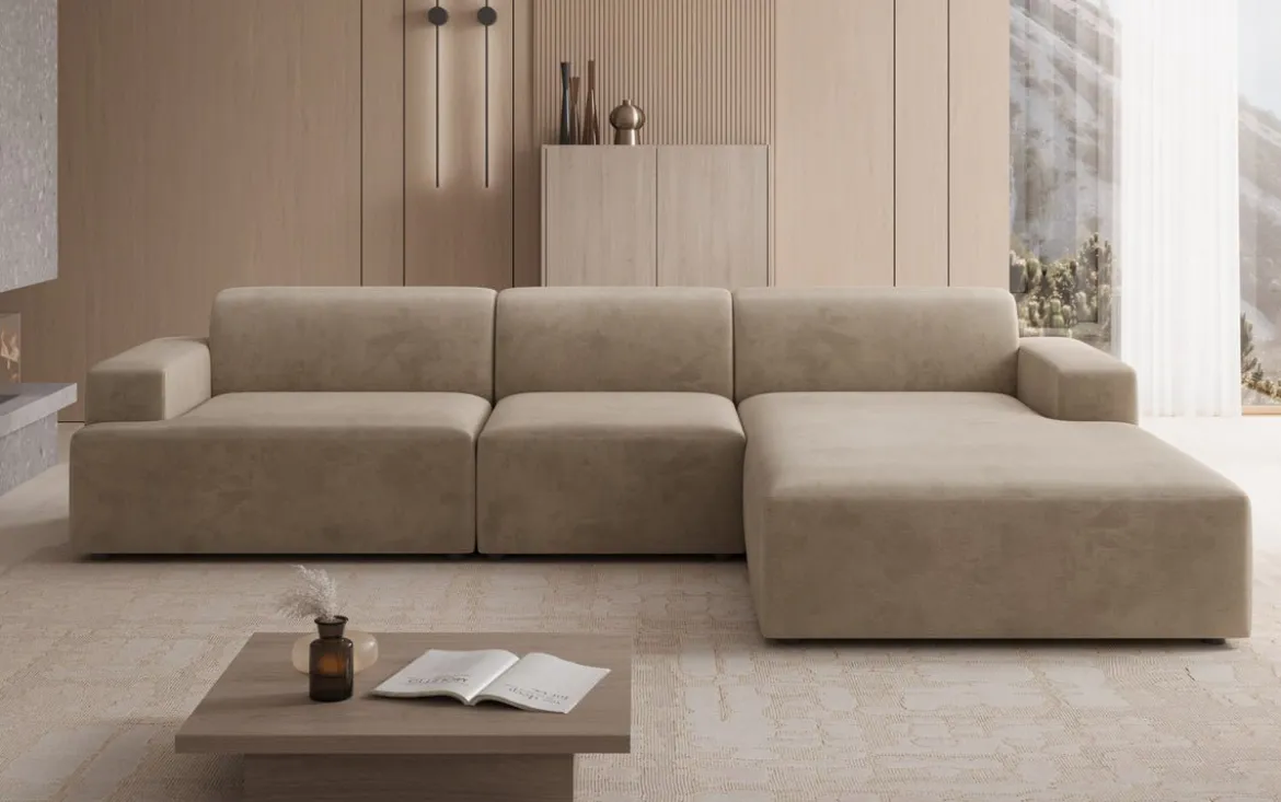 Designer Ecksofa Monza Maxi in Samt