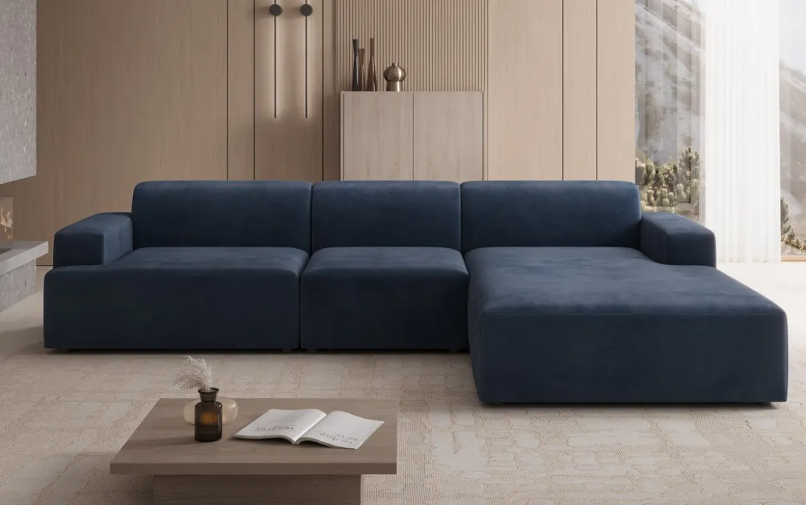 Designer Ecksofa Monza Maxi in Samt