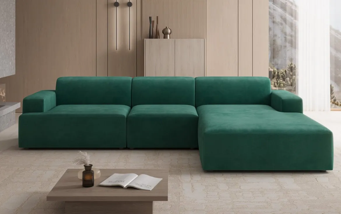 Designer Ecksofa Monza Maxi in Samt