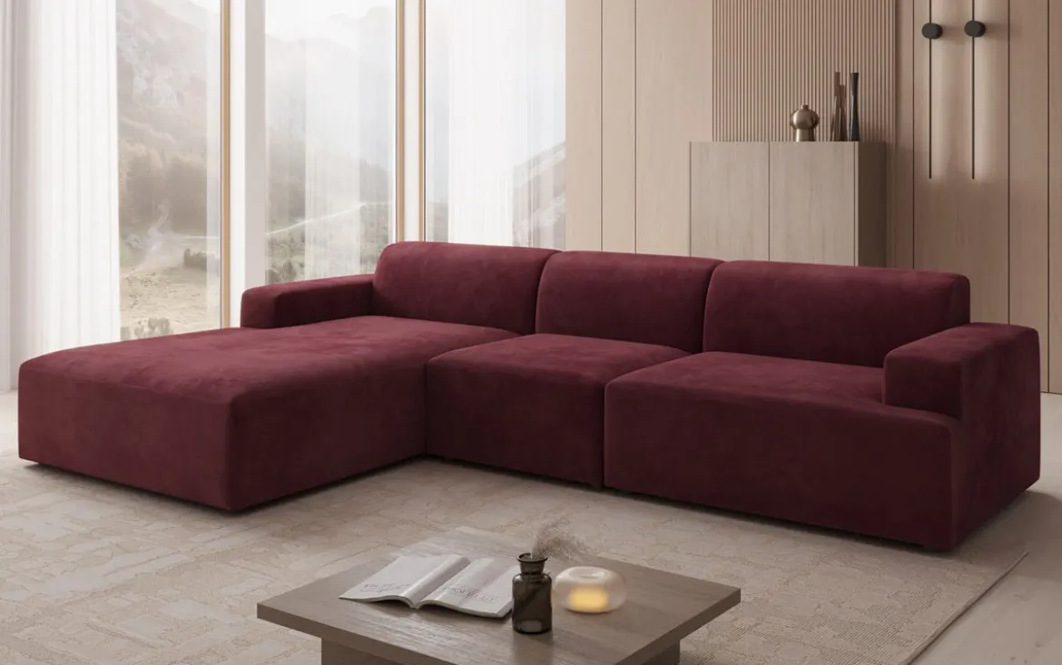 Designer Ecksofa Monza Maxi in Samt