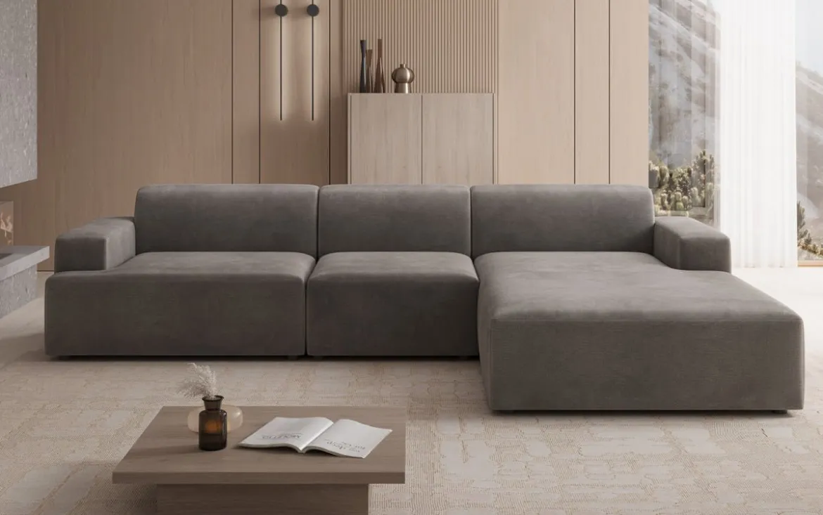 Designer Ecksofa Monza Maxi in Samt