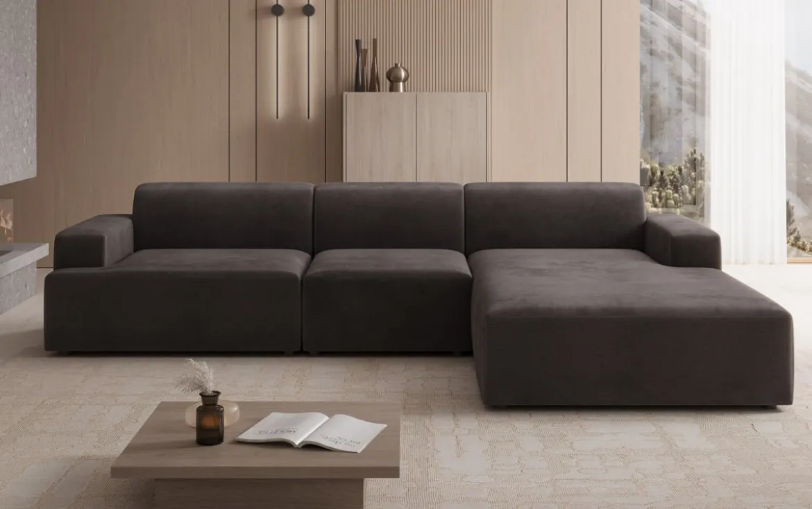Designer Ecksofa Monza Maxi in Samt