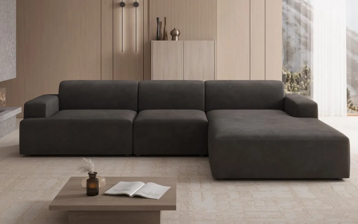 Designer Ecksofa Monza Maxi in Samt