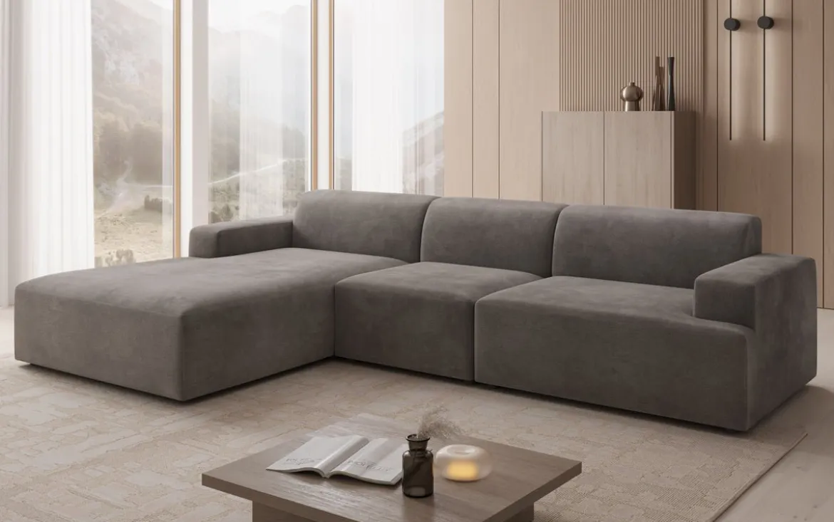 Designer Ecksofa Monza Maxi in Samt