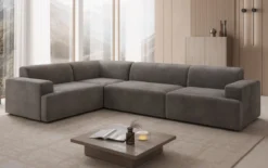 Designer Ecksofa Monza Wohnlandschaft in Samt