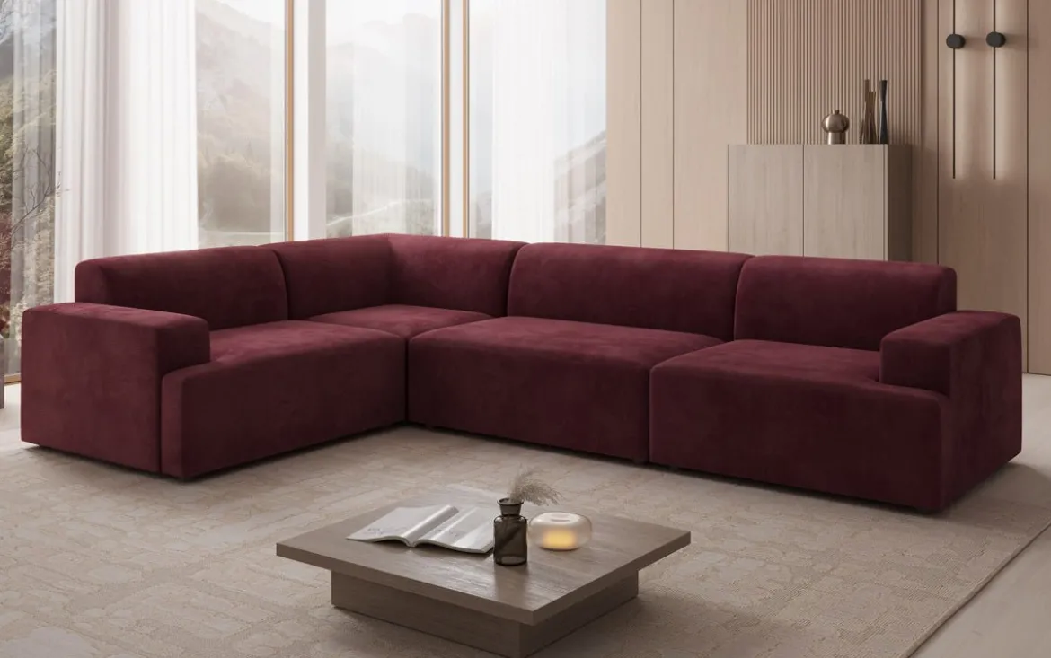 Designer Ecksofa Monza Wohnlandschaft in Samt