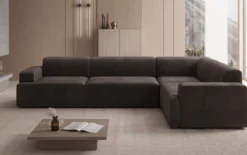 Designer Ecksofa Monza Wohnlandschaft in Samt