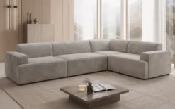 Designer Ecksofa Monza Wohnlandschaft in Samt