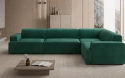 Designer Ecksofa Monza Wohnlandschaft in Samt