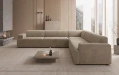 Designer Ecksofa Monza Wohnlandschaft XXL in Samt