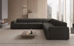 Designer Ecksofa Monza Wohnlandschaft XXL in Samt