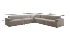 Designer Ecksofa Monza Wohnlandschaft XXL in Samt