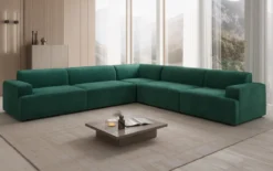 Designer Ecksofa Monza Wohnlandschaft XXL in Samt