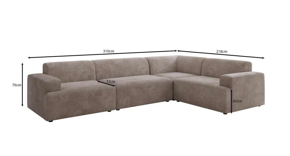 Designer Ecksofa Monza Wohnlandschaft in Cord