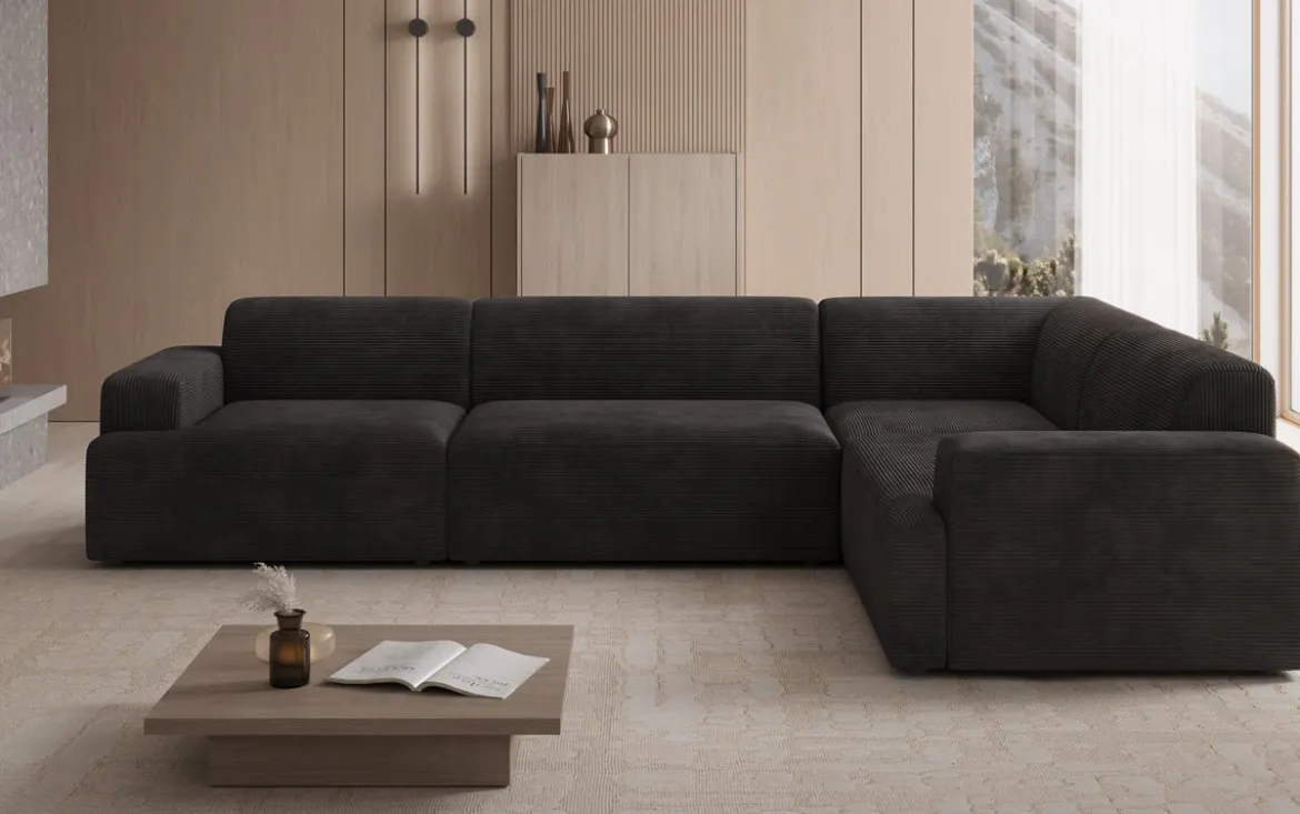 Designer Ecksofa Monza Wohnlandschaft in Cord