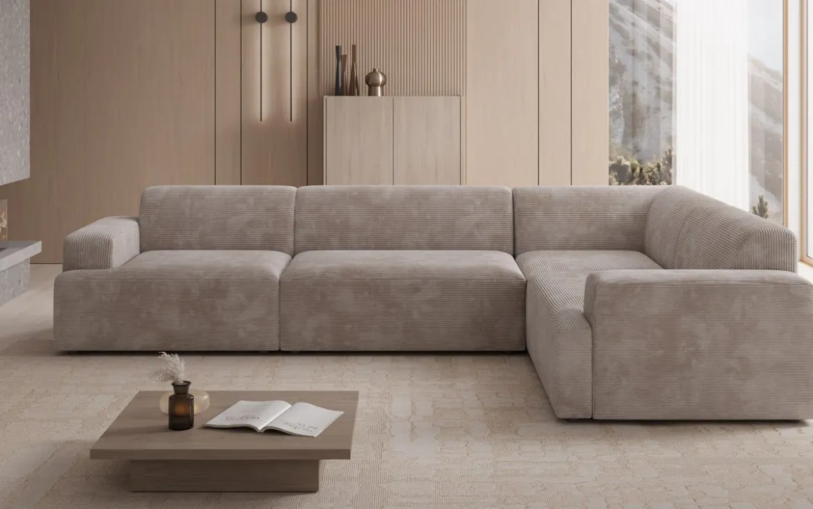 Designer Ecksofa Monza Wohnlandschaft in Cord