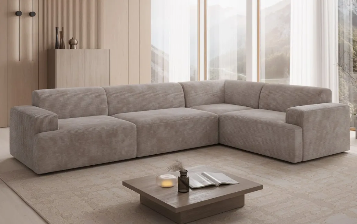 Designer Ecksofa Monza Wohnlandschaft in Cord