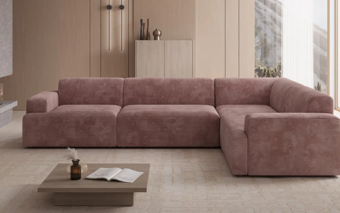 Designer Ecksofa Monza Wohnlandschaft in Cord