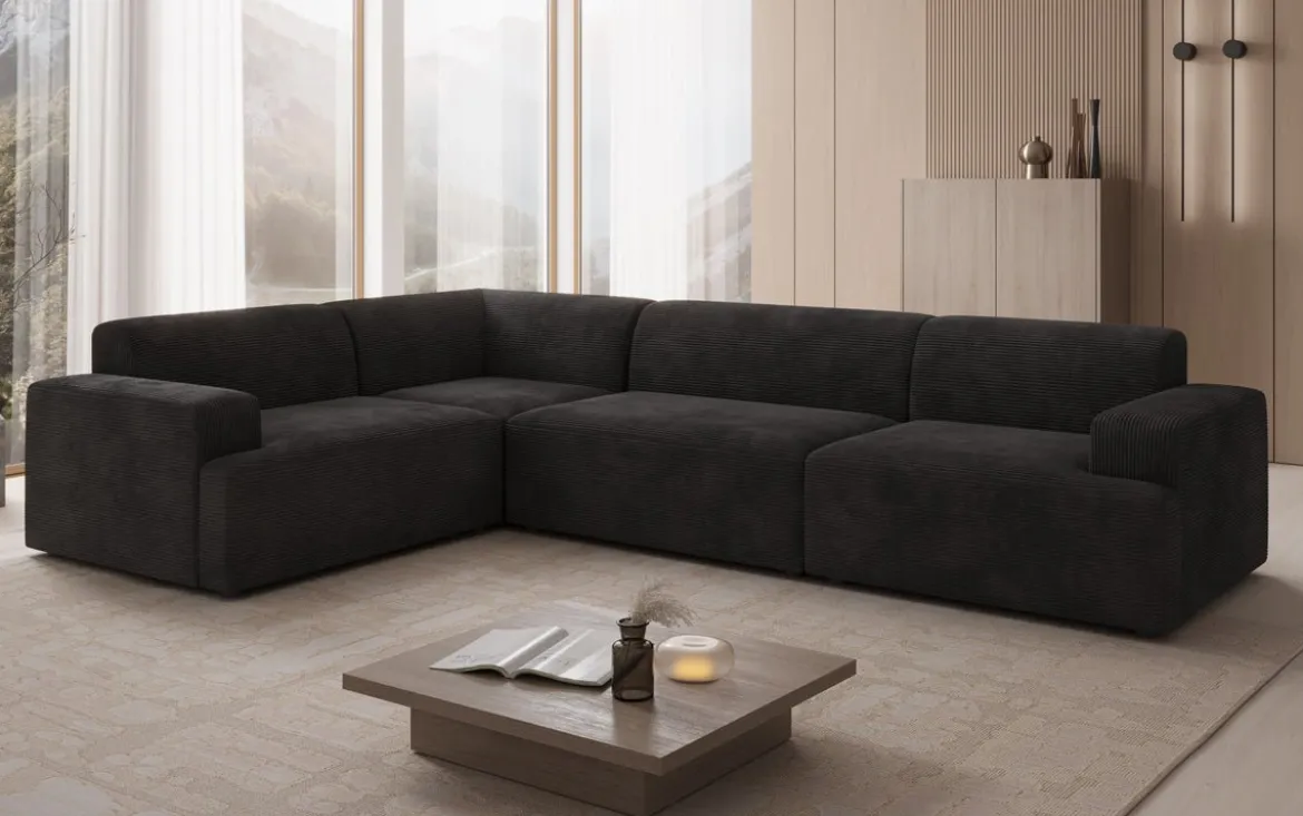 Designer Ecksofa Monza Wohnlandschaft in Cord