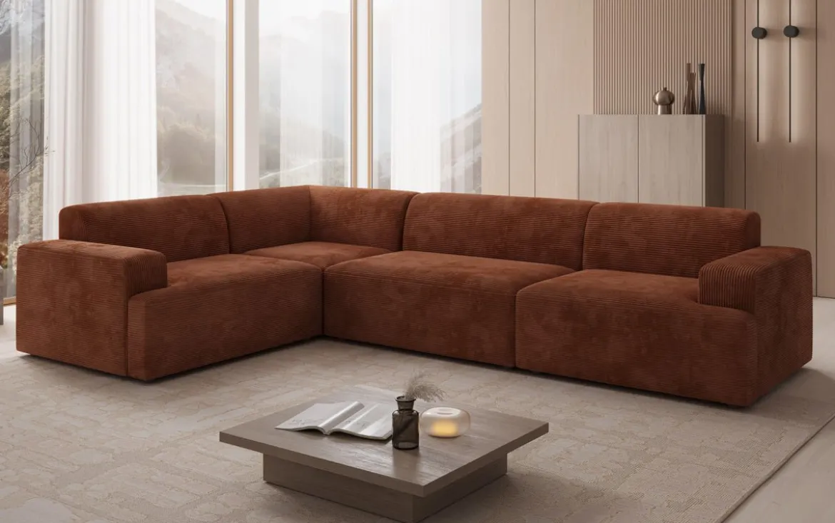 Designer Ecksofa Monza Wohnlandschaft in Cord