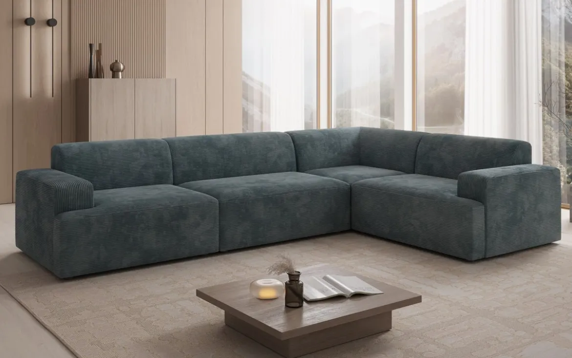 Designer Ecksofa Monza Wohnlandschaft in Cord