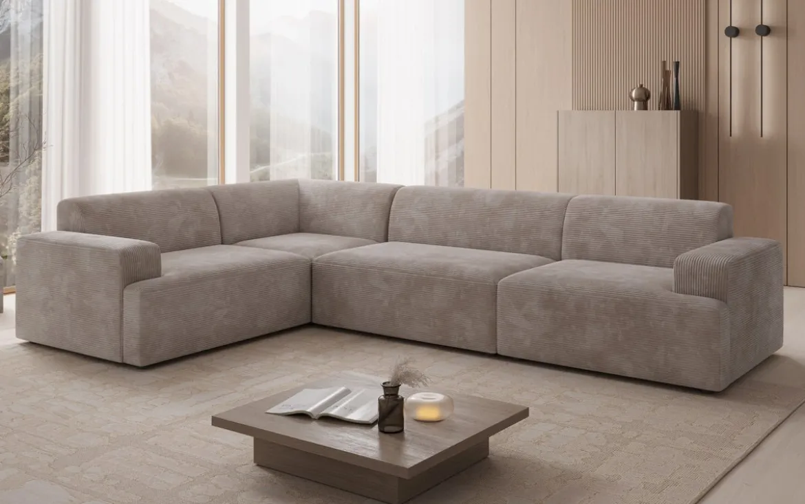 Designer Ecksofa Monza Wohnlandschaft in Cord