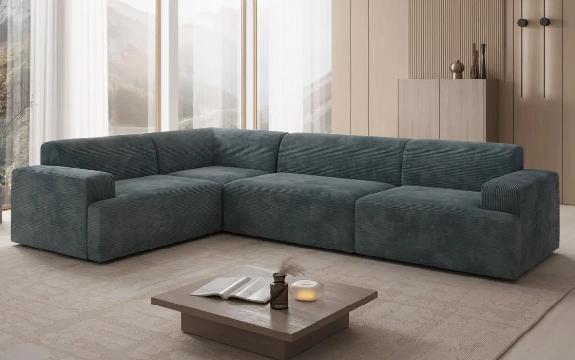 Designer Ecksofa Monza Wohnlandschaft in Cord