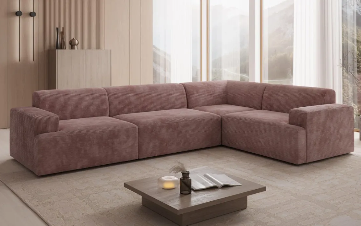 Designer Ecksofa Monza Wohnlandschaft in Cord