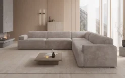 Designer Ecksofa Monza Wohnlandschaft XXL in Cord