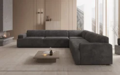 Designer Ecksofa Monza Wohnlandschaft XXL in Cord