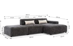 Designer Ecksofa Napoli inkl. Beistellhocker