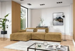 Designer Ecksofa Napoli inkl. Beistellhocker
