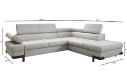 Designer Ecksofa Noelia mit Schlaffunktion und Stauraum in Echtleder