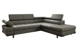 Designer Ecksofa Noelia mit Schlaffunktion und Stauraum in Echtleder