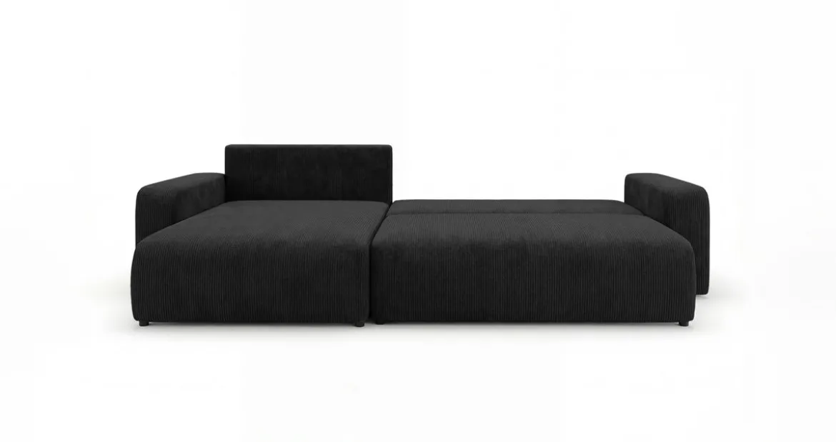 Designer Ecksofa Noma mit Schlaf- und Klappfunktion in Cord