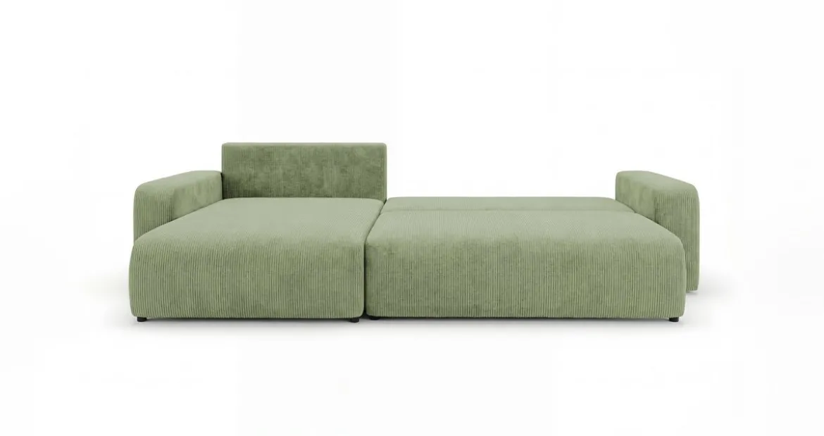 Designer Ecksofa Noma mit Schlaf- und Klappfunktion in Cord