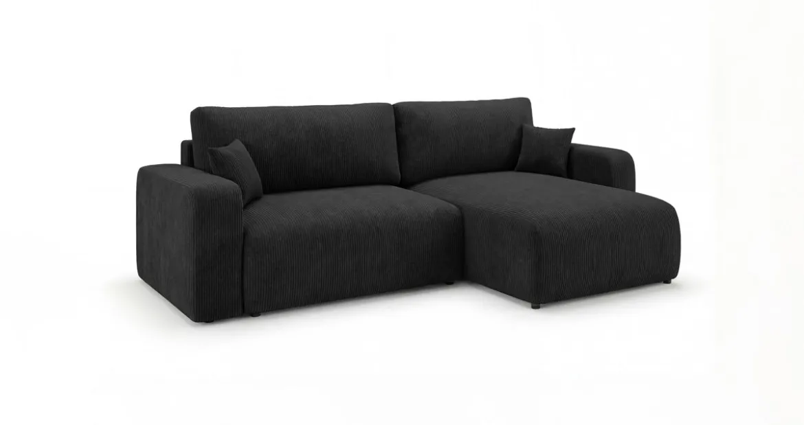 Designer Ecksofa Noma mit Schlaf- und Klappfunktion in Cord