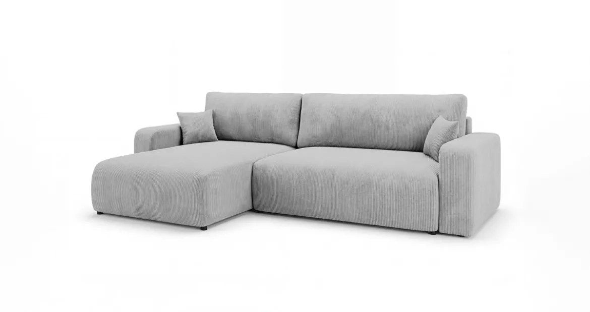 Designer Ecksofa Noma mit Schlaf- und Klappfunktion in Cord