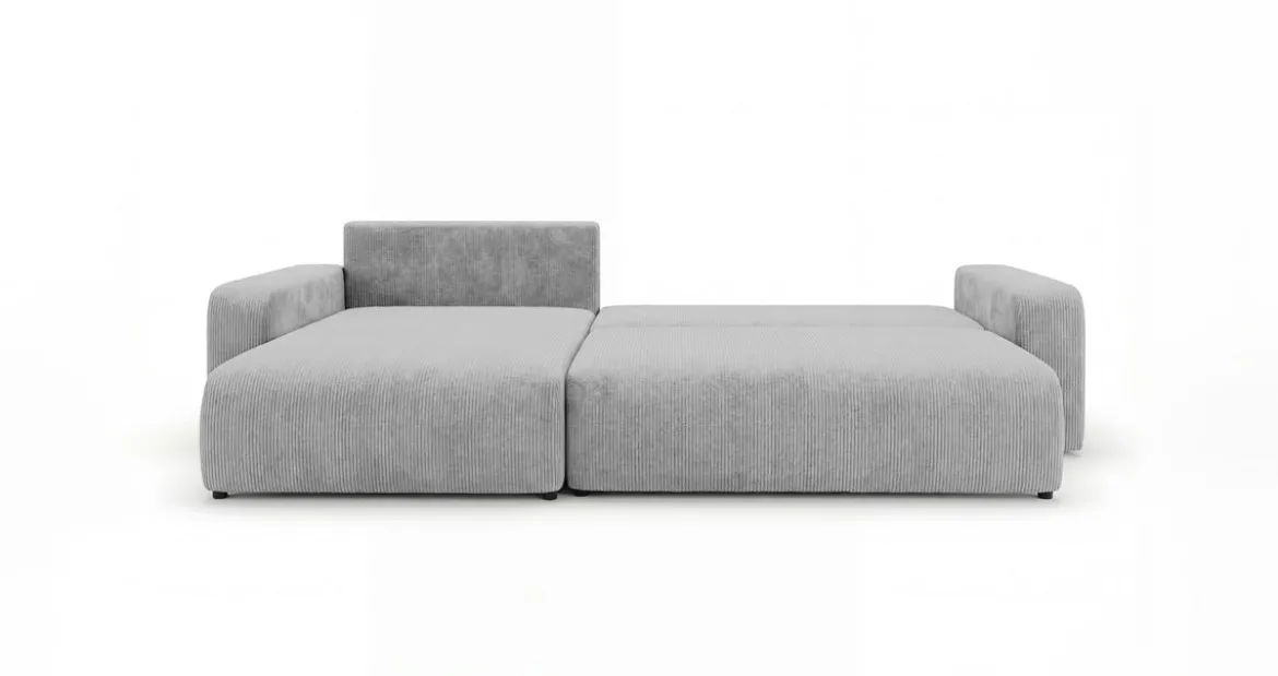 Designer Ecksofa Noma mit Schlaf- und Klappfunktion in Cord